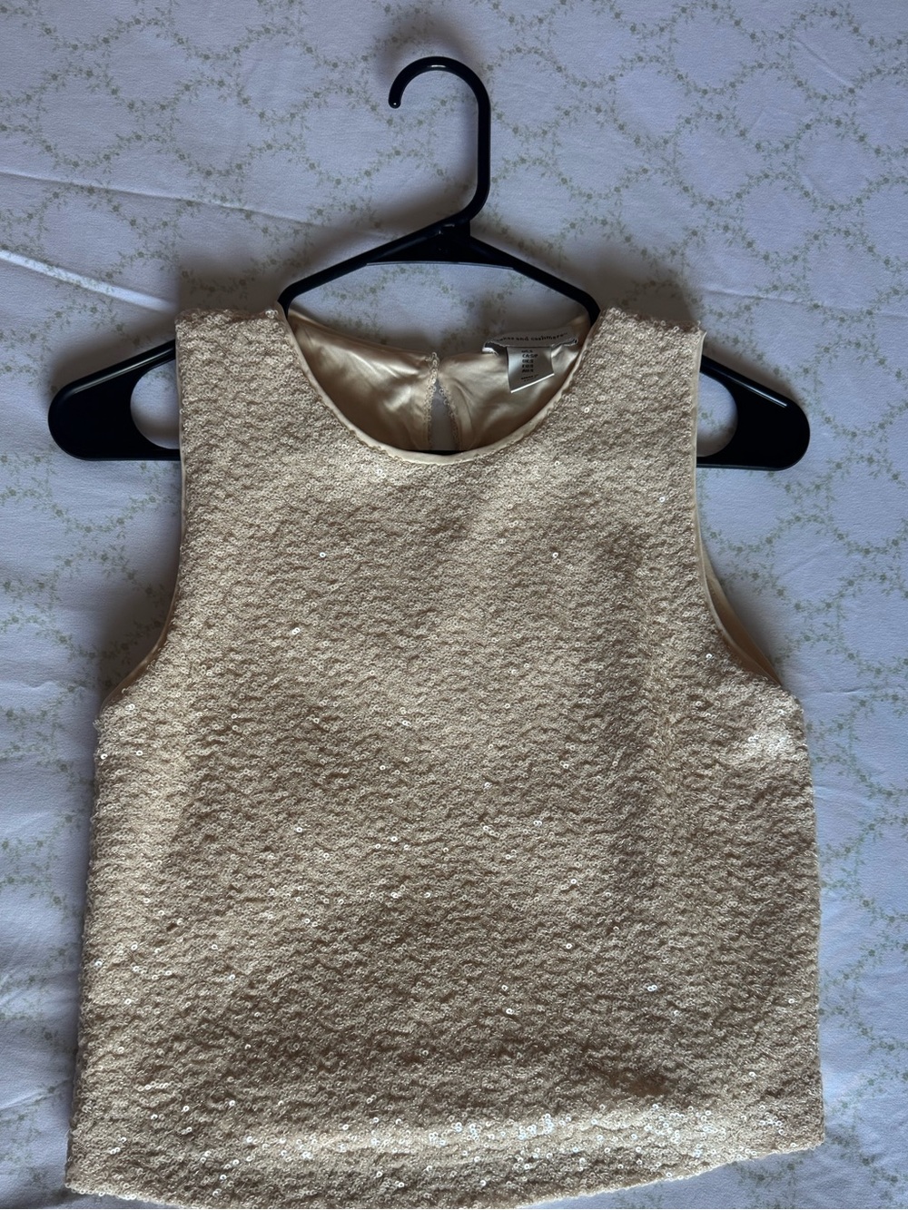 cupcakes & cashmere Cream Sequin Bouclé Cropped Tank